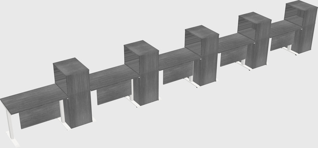 Height-adjustable desk - grade 3 w/cabinet