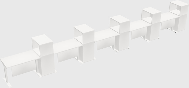 Height-adjustable desk - grade 3 w/cabinet
