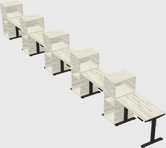 Height-adjustable desk - grade 3 w/cabinet