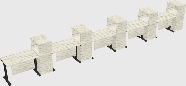 Height-adjustable desk - grade 3 w/cabinet
