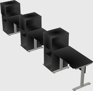 Height-adjustable desk - grade 3 w/cabinet