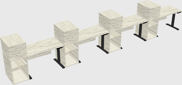 Height-adjustable desk - grade 3 w/cabinet