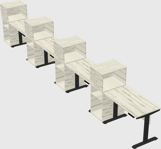 Height-adjustable desk - grade 3 w/cabinet