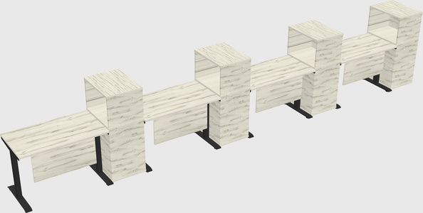 Height-adjustable desk - grade 3 w/cabinet