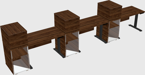 Height-adjustable desk - grade 3 w/cabinet