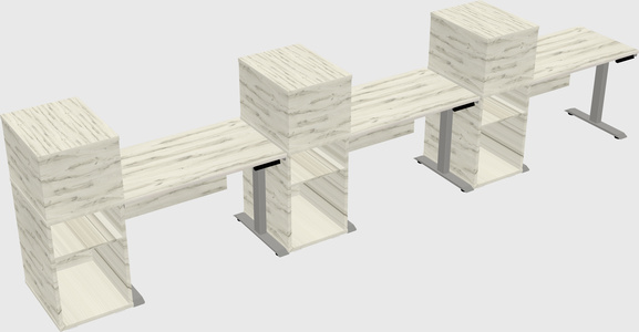 Height-adjustable desk - grade 3 w/cabinet