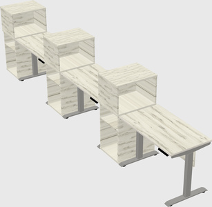 Height-adjustable desk - grade 3 w/cabinet