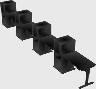 Height-adjustable desk - grade 3 w/cabinet