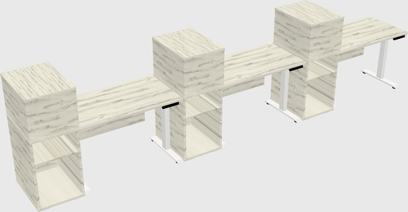 Height-adjustable desk - grade 3 w/cabinet