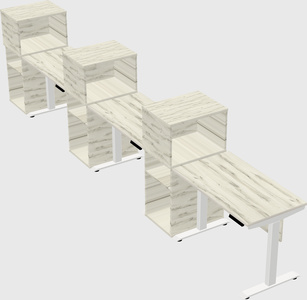 Height-adjustable desk - grade 3 w/cabinet