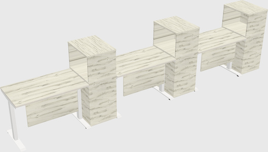 Height-adjustable desk - grade 3 w/cabinet