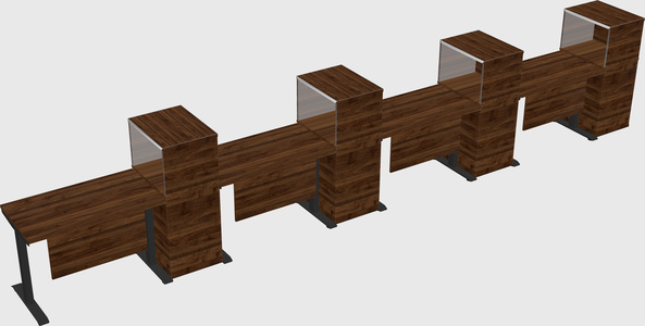 Height-adjustable desk - grade 3 w/cabinet