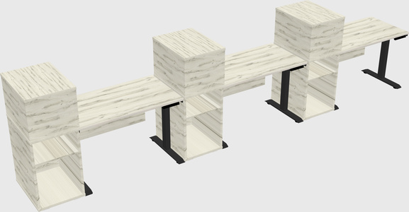 Height-adjustable desk - grade 3 w/cabinet