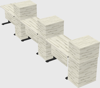 Height-adjustable desk - grade 3 w/cabinet