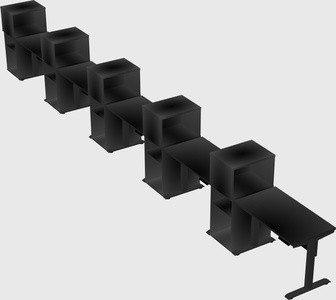Height-adjustable desk - grade 3 w/cabinet