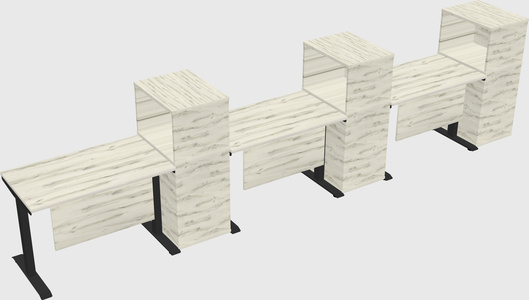 Height-adjustable desk - grade 3 w/cabinet