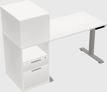 Height-adjustable desk - grade 3 w/cabinet