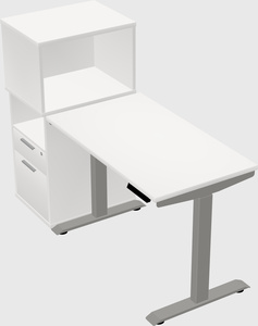 Height-adjustable desk - grade 3 w/cabinet