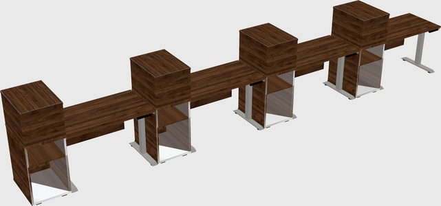 Height-adjustable desk - grade 3 w/cabinet