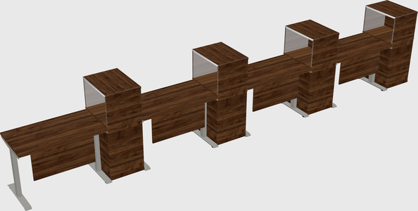 Height-adjustable desk - grade 3 w/cabinet