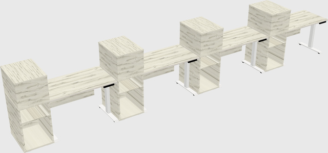Height-adjustable desk - grade 3 w/cabinet