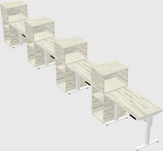 Height-adjustable desk - grade 3 w/cabinet