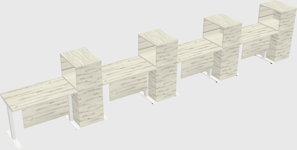 Height-adjustable desk - grade 3 w/cabinet