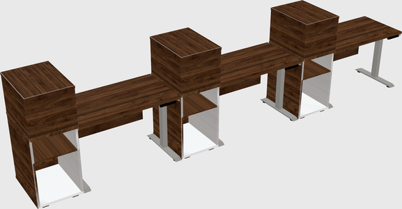 Height-adjustable desk - grade 3 w/cabinet