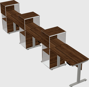 Height-adjustable desk - grade 3 w/cabinet