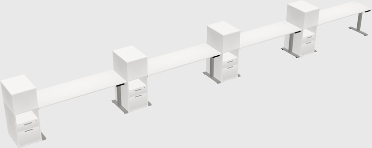 Height-adjustable desk - grade 3 w/cabinet