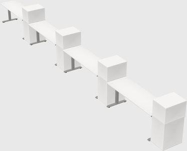 Height-adjustable desk - grade 3 w/cabinet