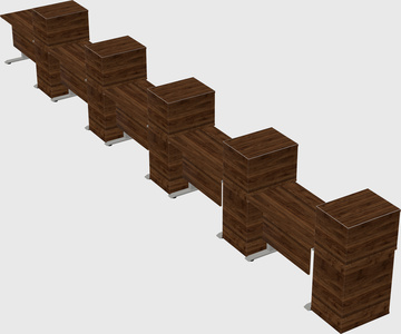 Height-adjustable desk - grade 3 w/cabinet