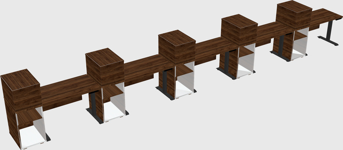 Height-adjustable desk - grade 3 w/cabinet