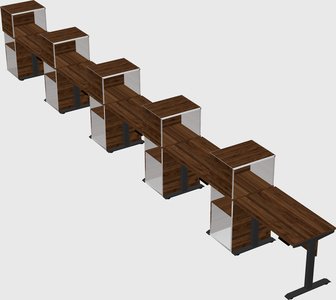 Height-adjustable desk - grade 3 w/cabinet