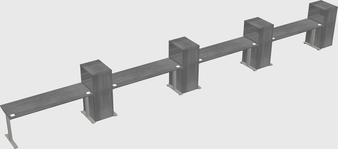 Height-adjustable desk - grade 3 w/cabinet