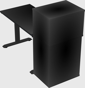 Height-adjustable desk - grade 3 w/cabinet