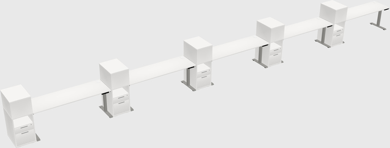 Height-adjustable desk - grade 3 w/cabinet