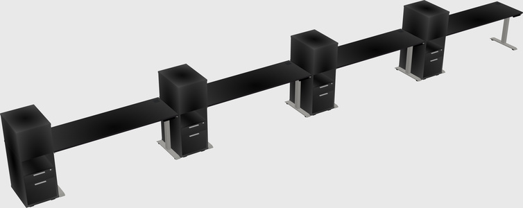 Height-adjustable desk - grade 3 w/cabinet