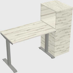 Height-adjustable desk - grade 3 w/cabinet