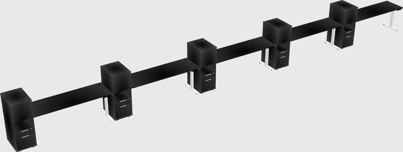 Height-adjustable desk - grade 3 w/cabinet
