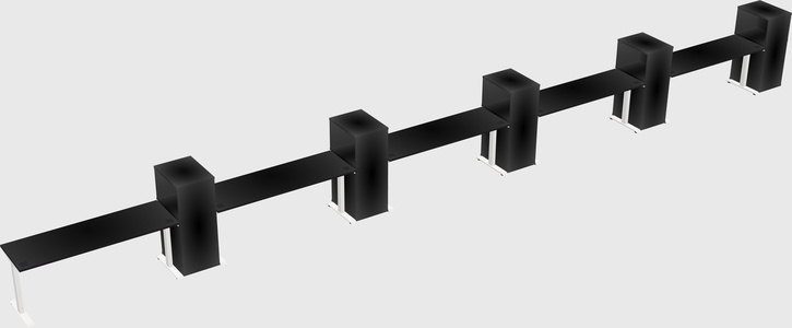 Height-adjustable desk - grade 3 w/cabinet