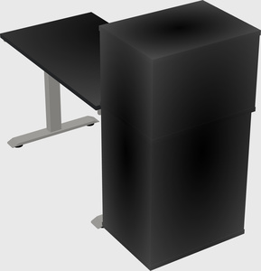 Height-adjustable desk - grade 3 w/cabinet