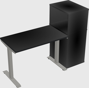 Height-adjustable desk - grade 3 w/cabinet