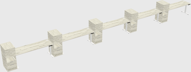 Height-adjustable desk - grade 3 w/cabinet