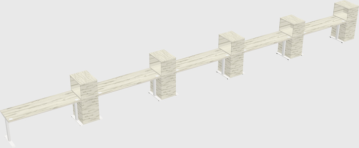 Height-adjustable desk - grade 3 w/cabinet