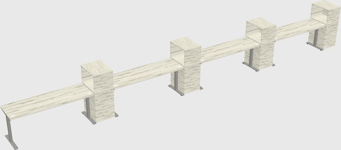 Height-adjustable desk - grade 3 w/cabinet