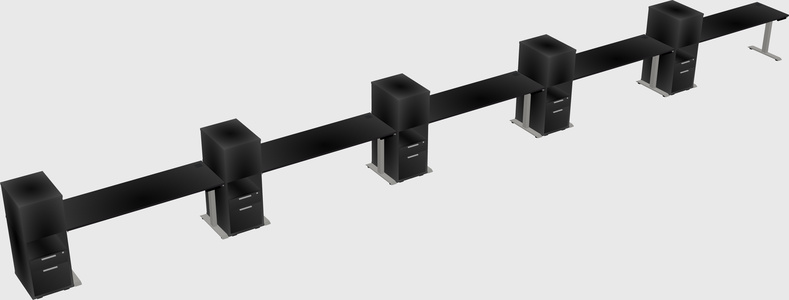 Height-adjustable desk - grade 3 w/cabinet