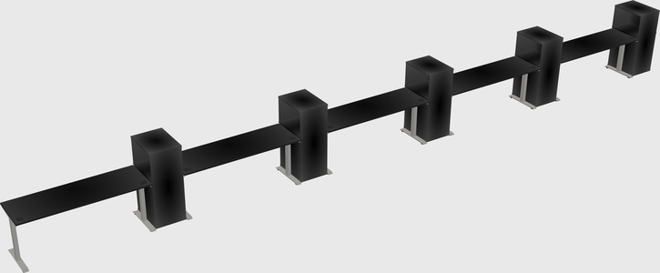 Height-adjustable desk - grade 3 w/cabinet