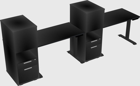 Height-adjustable desk - grade 3 w/cabinet
