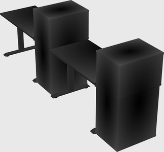 Height-adjustable desk - grade 3 w/cabinet